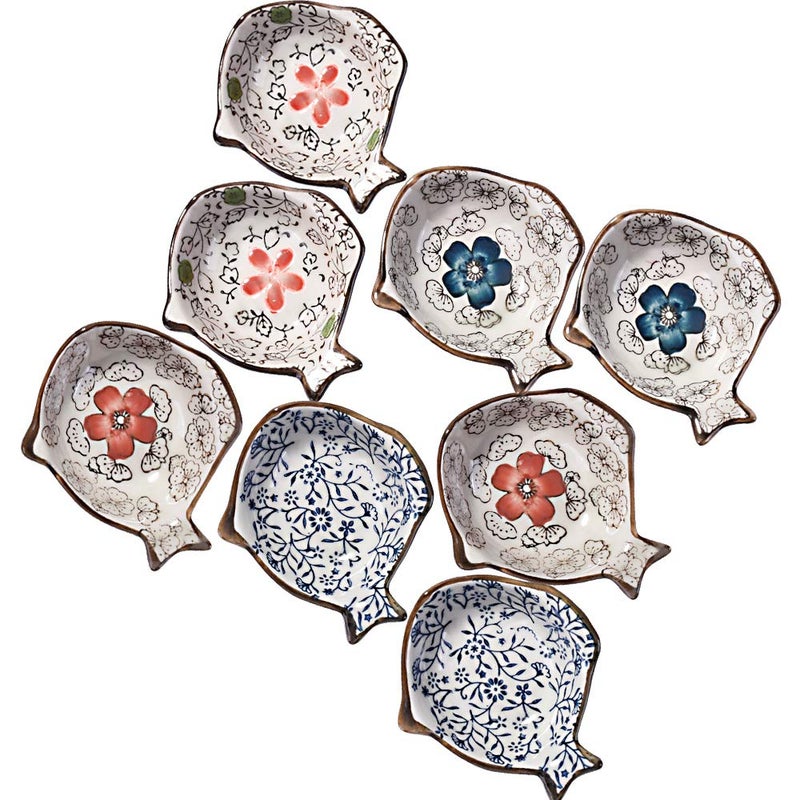 Cerficer Japanese Soy Sauce Dishes Set of 8 Ceramic Dipping Bowls for Sushi Seasoning - Image 1